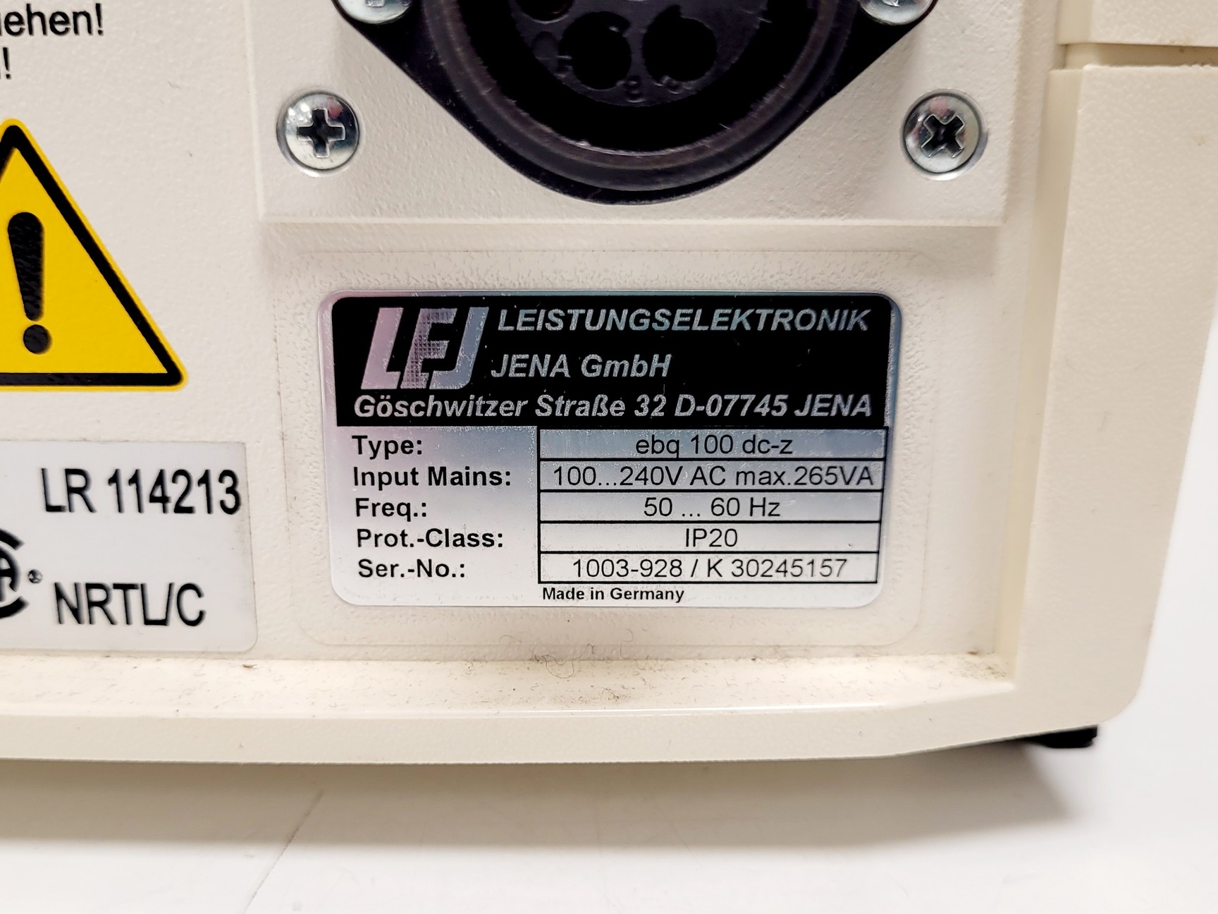 Image of LEJ Jena ebq 100 Power Supply and HBO 100 Lamp Microscope Lab