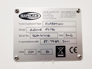 Thumbnail image of Safelab Airone FC750 Filtration Fume Cupboard Lab