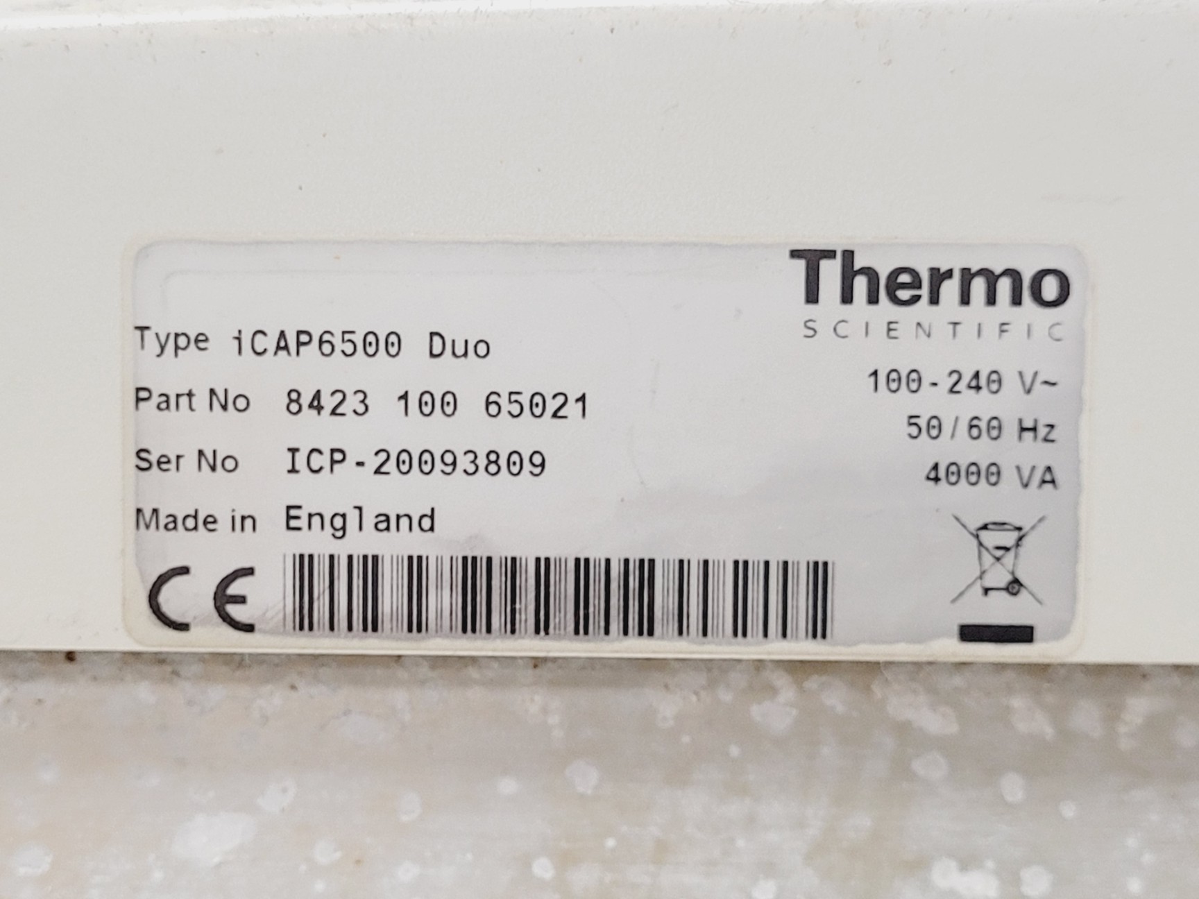 Image of Thermo Scientific iCAP6500 Duo ICP Spectrometer
