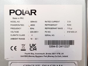 Thumbnail image of Polar G Series Refrigerator Model No. G594-03 Lab