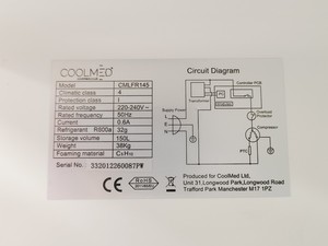 Thumbnail image of CoolMed CMLFR145 Laboratory Refrigerator Lab