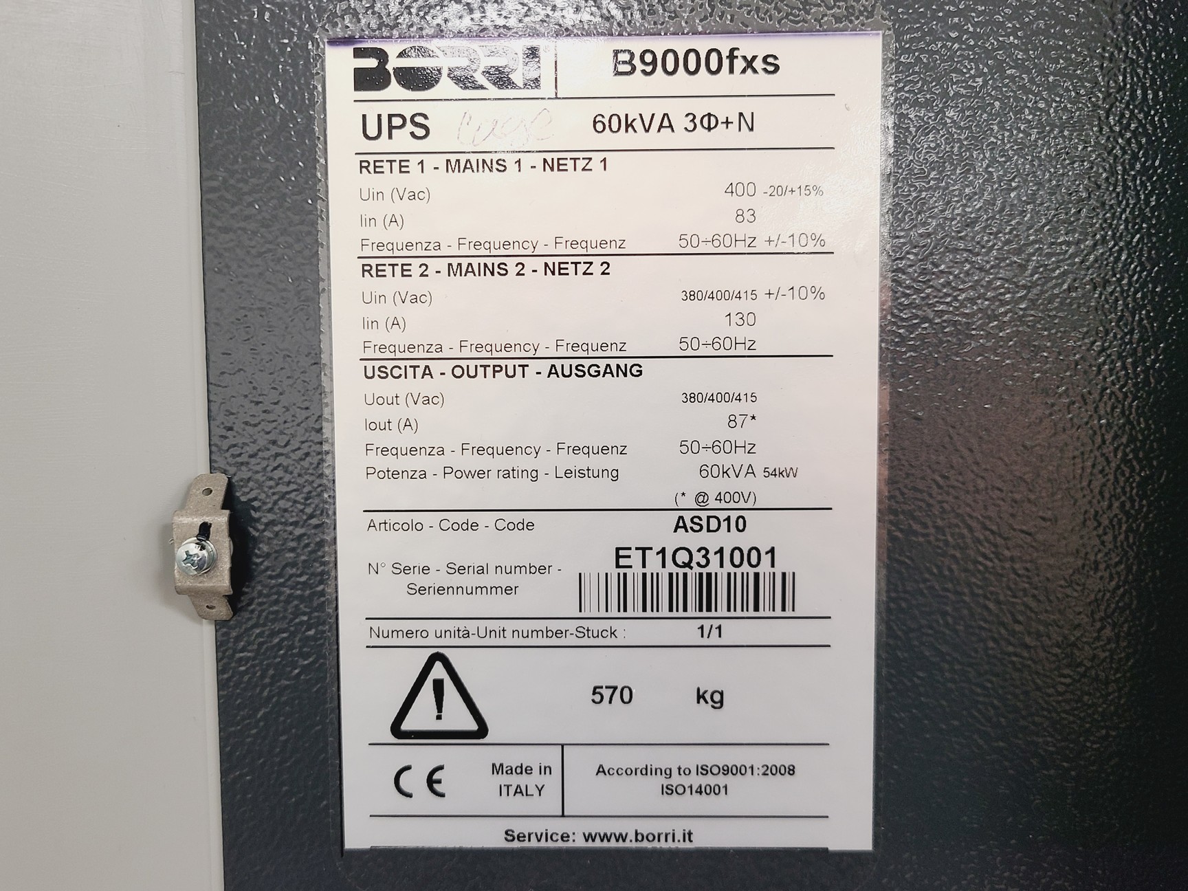 Image of Borri B9000FXS Uninterruptible Power Supply w/ Extension Module