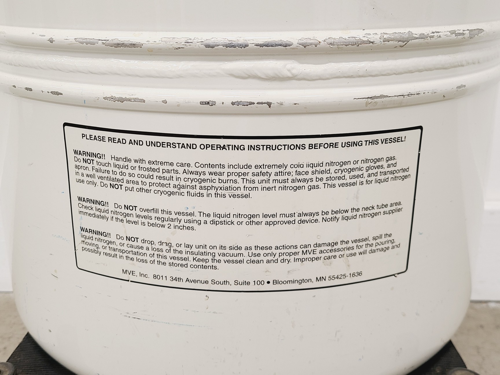 Image of MVE Lab 30 Cryogenic Liquid Nitrogen Dewar w/ Trolley Base