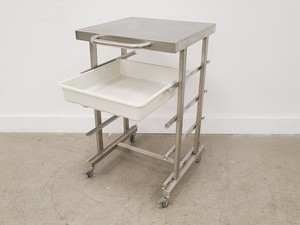 Thumbnail image of Mobile Metal 3-Shelf Utility Cart w/ 1 x Grey Plastic Tray