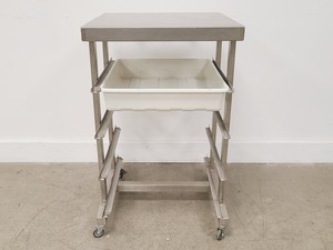 Thumbnail image of Mobile Metal 3-Shelf Utility Cart w/ 1 x Grey Plastic Tray