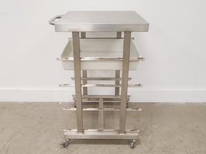 Thumbnail image of Mobile Metal 3-Shelf Utility Cart w/ 1 x Grey Plastic Tray