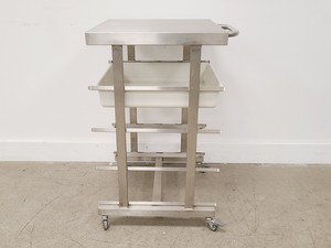 Thumbnail image of Mobile Metal 3-Shelf Utility Cart w/ 1 x Grey Plastic Tray