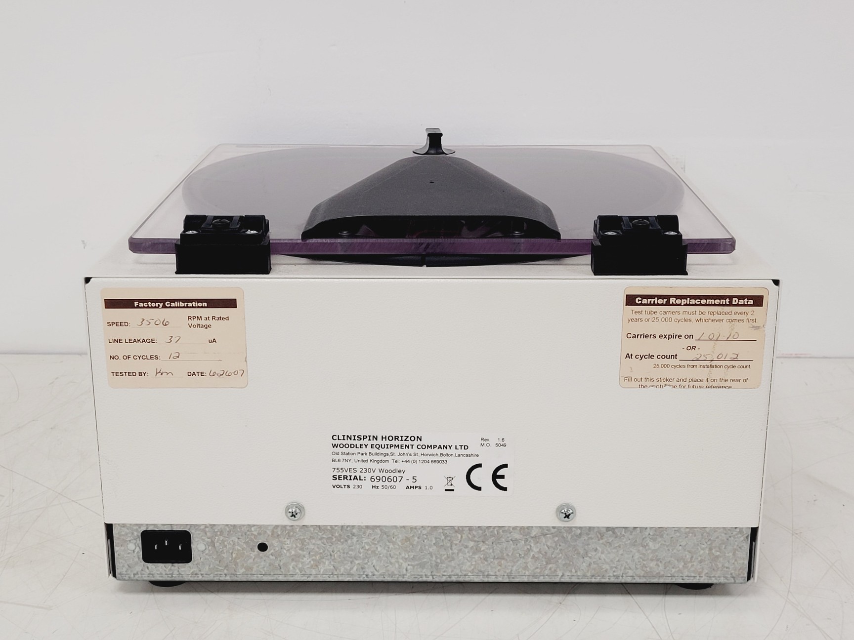 Image of Woodley Clinispin Horizon 755VES Benchtop Centrifuge Lab