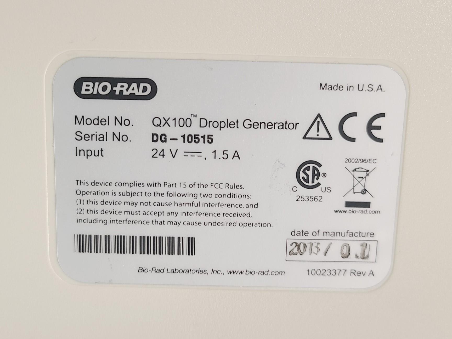 Image of Bio-Rad QX100 Droplet Generator Lab