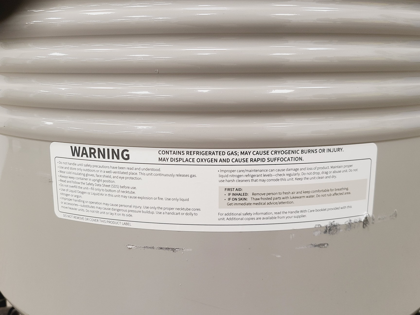 Image of Worthington Industries LD35 Liquid Nitrogen Dewar w/ Wheel Base
