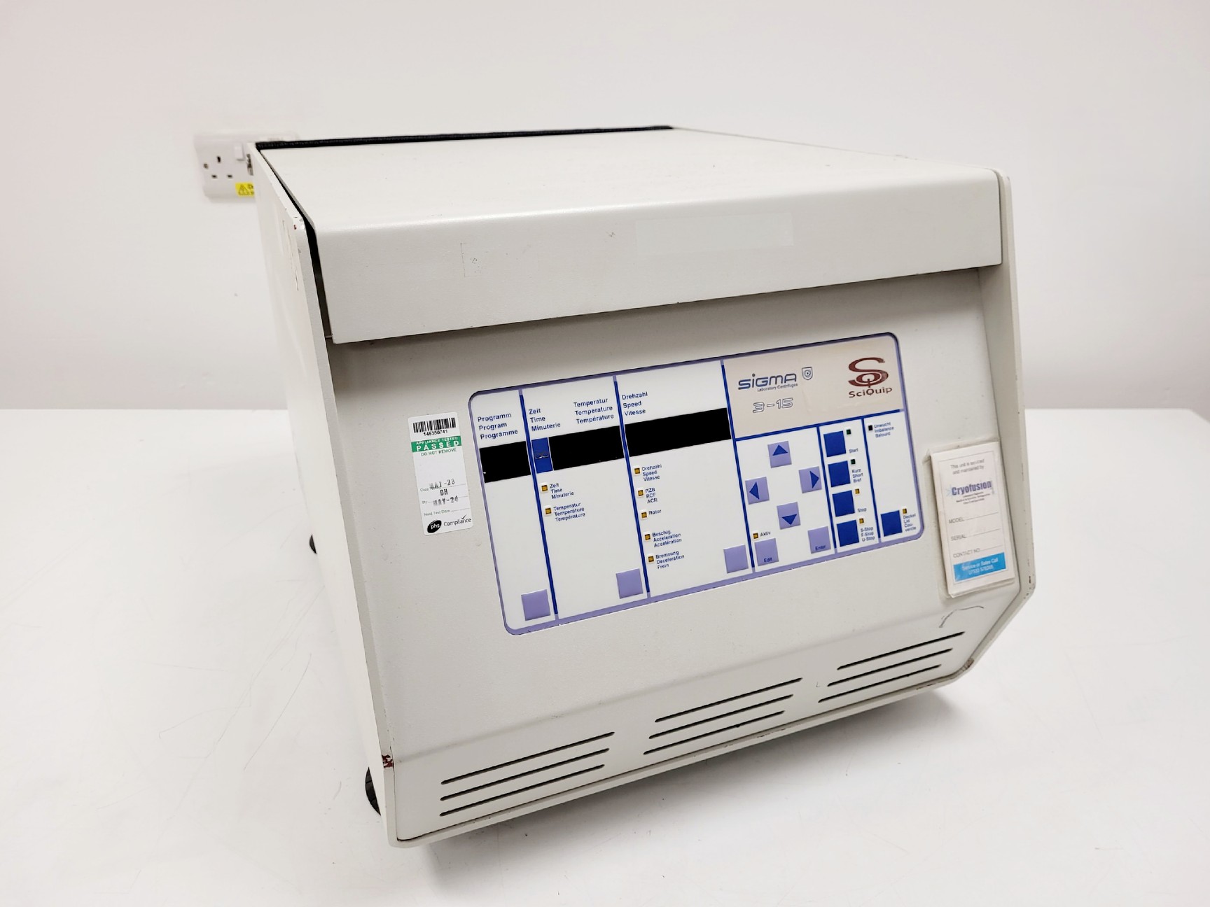 Image of Sigma SciQuip 3-15 Benchtop Centrifuge W/ 11133 Rotor 5500RPM