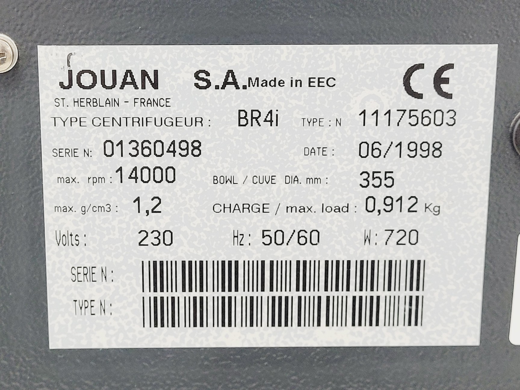Image of Jouan BR4i Benchtop Laboratory Centrifuge w/ S40 Rotor & 0798/67 Buckets