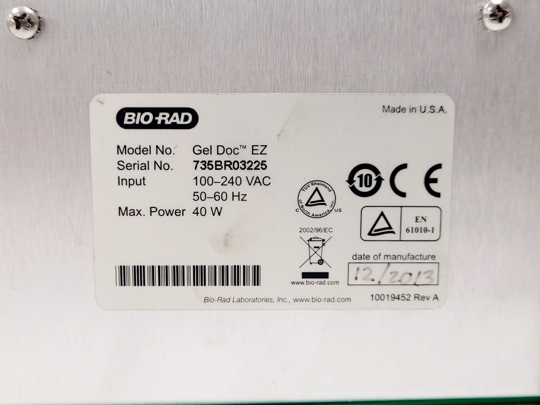 Image of Bio-Rad Gel Doc EZ Imager Gel Imaging System Lab