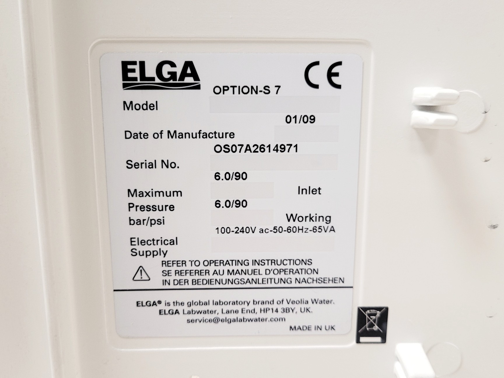 Image of ELGA PURELAB Option-S 7 Water Purifier System & DV 35 Reservoir