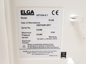 Thumbnail image of ELGA PURELAB Option-S 7 Water Purifier System & DV 35 Reservoir