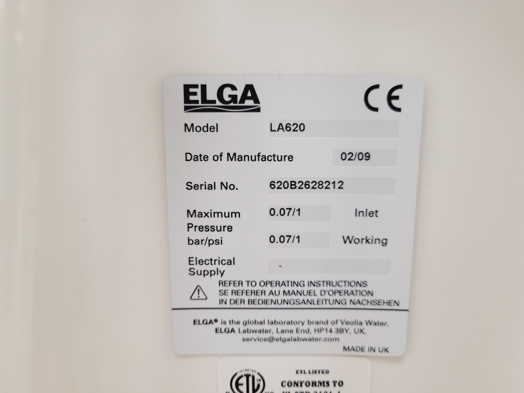 Image of ELGA PURELAB Option-S 7 Water Purifier System & DV 35 Reservoir