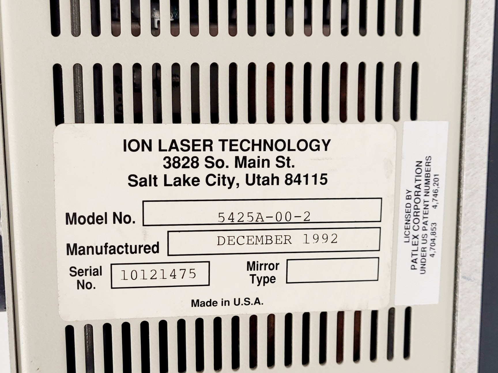 Image of Bio Rad DVC-250 Argon Laser