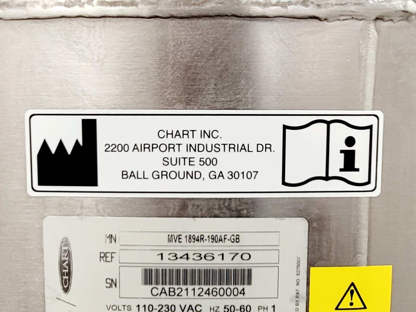 Image of MVE 1894R-190AF-GB LN2 Liquid Nitrogen Cryogenic Freezer