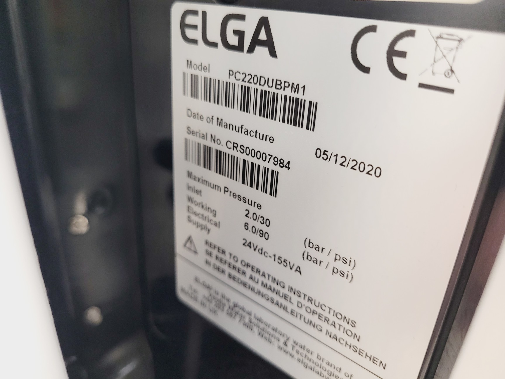 Image of ELGA Veolia PURELAB Chorus Water Purification System W/ 100L Tank