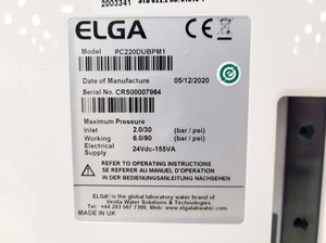 Thumbnail image of ELGA Veolia PURELAB Chorus Water Purification System W/ 100L Tank