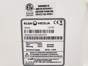 Thumbnail image of ELGA Veolia PURELAB Chorus Water Purification System W/ 100L Tank