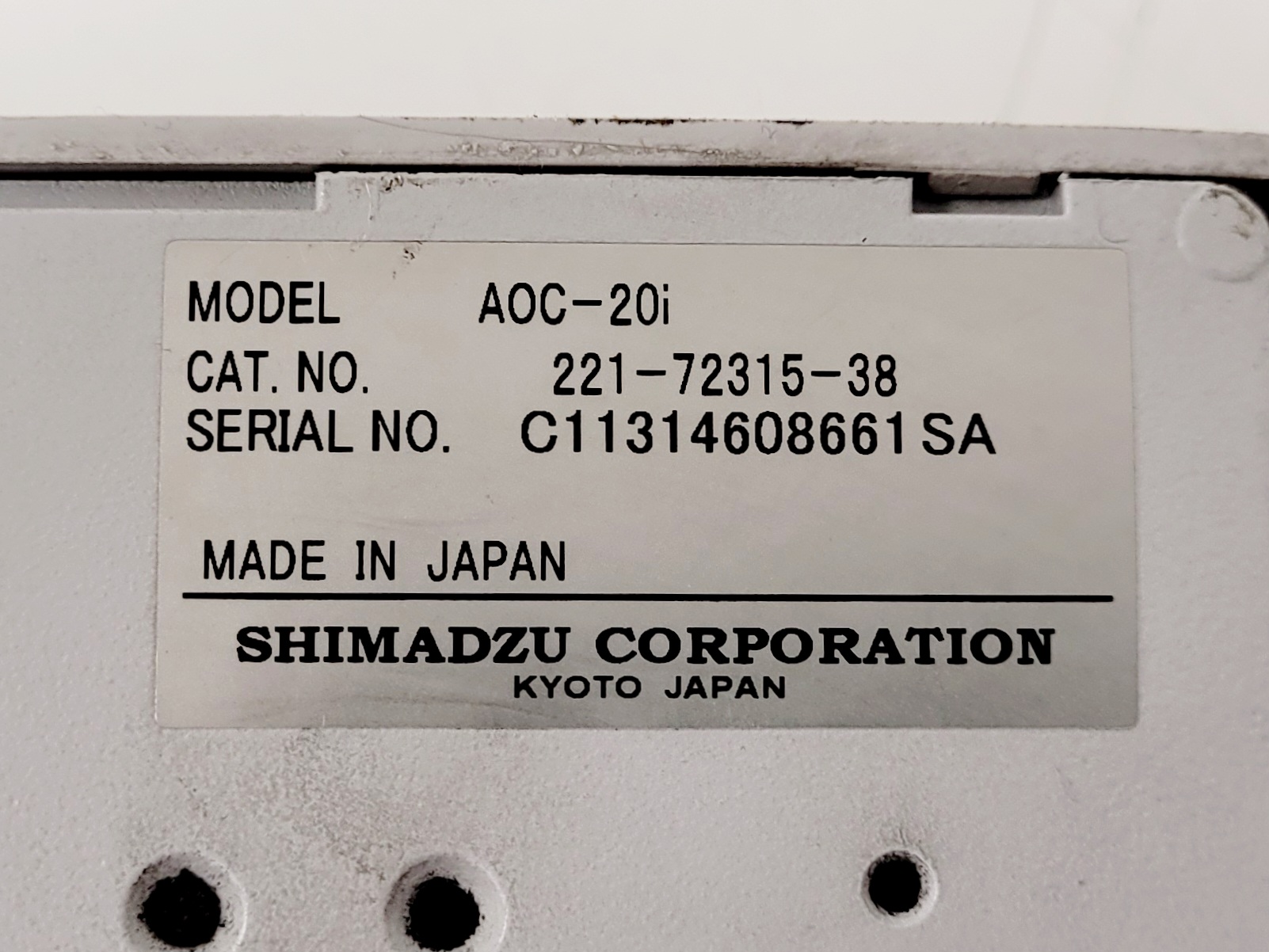 Image of Shimadzu GC-2010 Plus System with AOC-20s Auto Sampler and AOC-20i Auto Injector