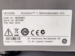 Thumbnail image of GE Healthcare Multiphor II Electrophoresis System w/ Consort E861 Power Supply 