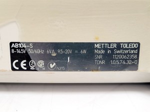 Thumbnail image of Mettler Toledo AB104-S 4dp Analytical Balance