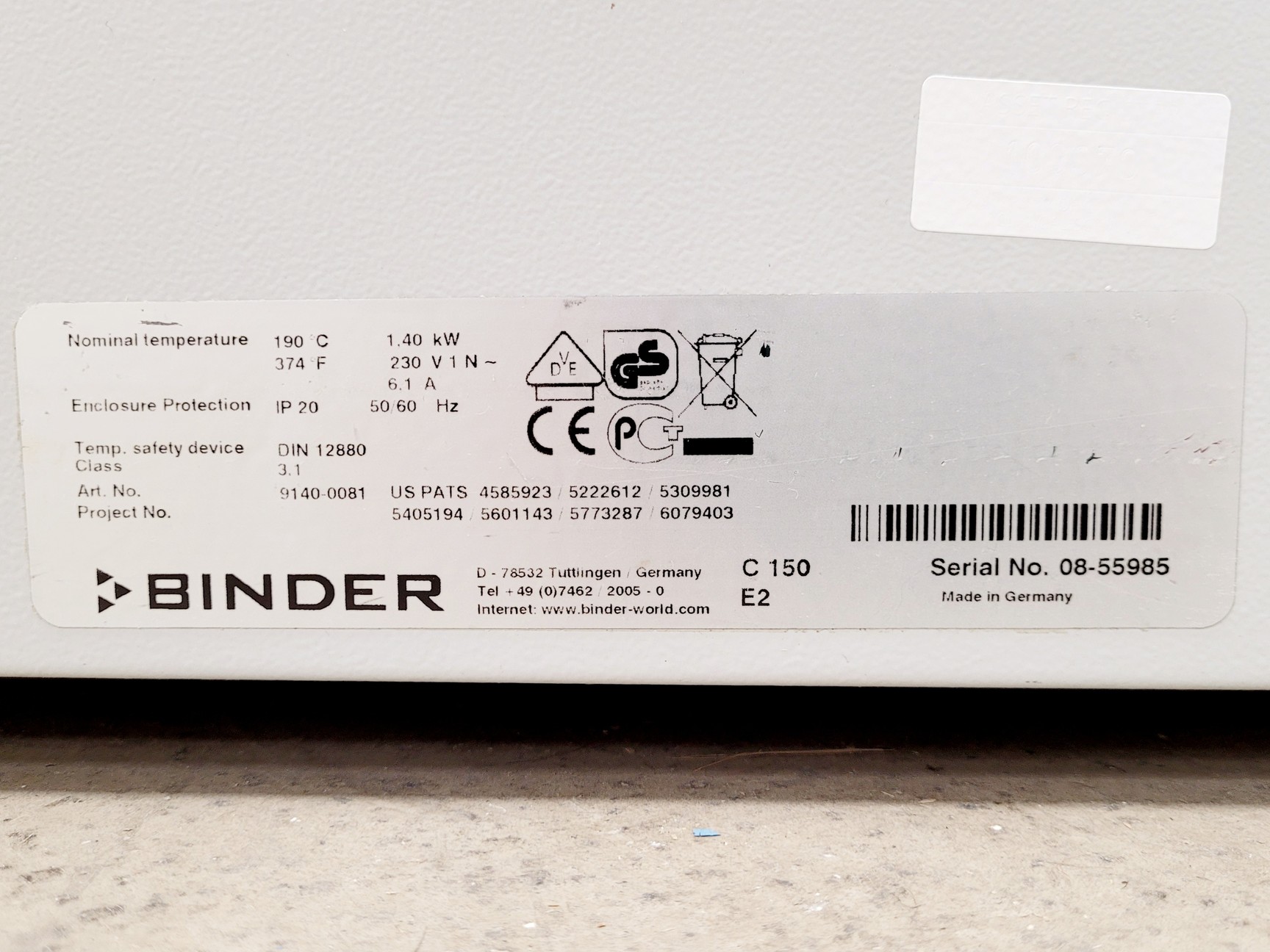 Image of Binder C150 Benchtop Incubator