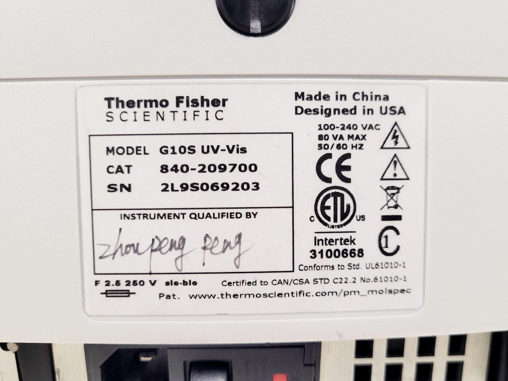 Image of Thermo Scientific GeneSys G10S UV-VIS Spectrophotometer Lab