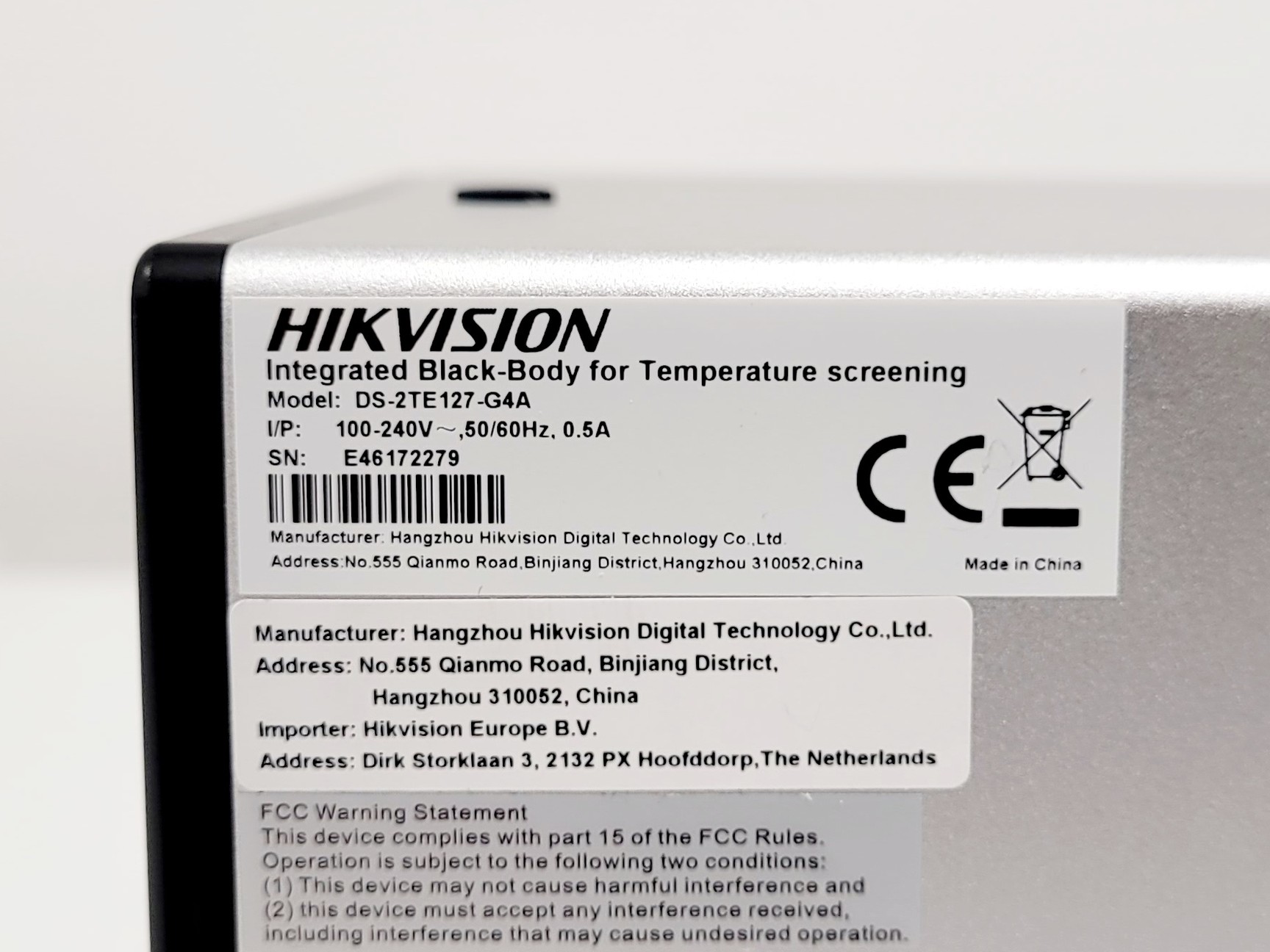 Image of Hikvision DS-2TE127-G4A Black Body Precision Thermal Calibrator