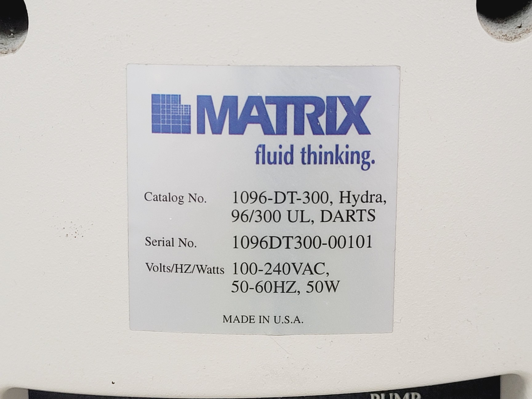 Image of Matrix Hydra DT 96well Benchtop Liquid Handler W/ Thermo 300ul D.A.R.T.S 