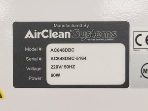 Thumbnail image of Starlab AC648DBC AirClean 600 PCR Workstation Lab