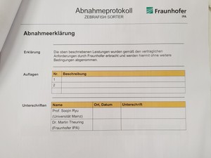 Thumbnail image of Fraunhofer Zebrafish Sorter Zebrafish Egg Sorter System Lab