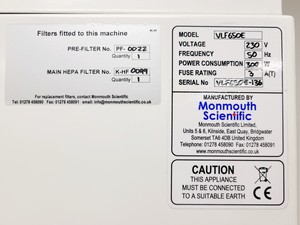 Thumbnail image of Monmouth Scientific VLF650E Circulaire VLF 50 Benchtop Laminair Flow Cabinet