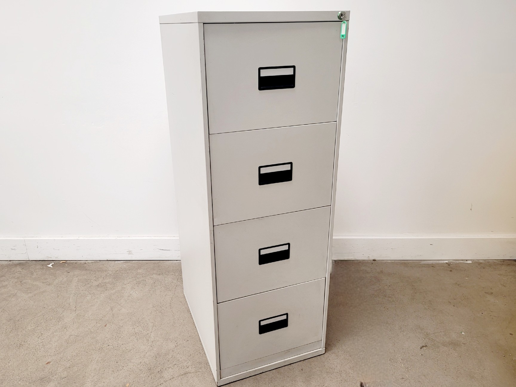 Image of Grey 4 Drawer Filing Cabinet