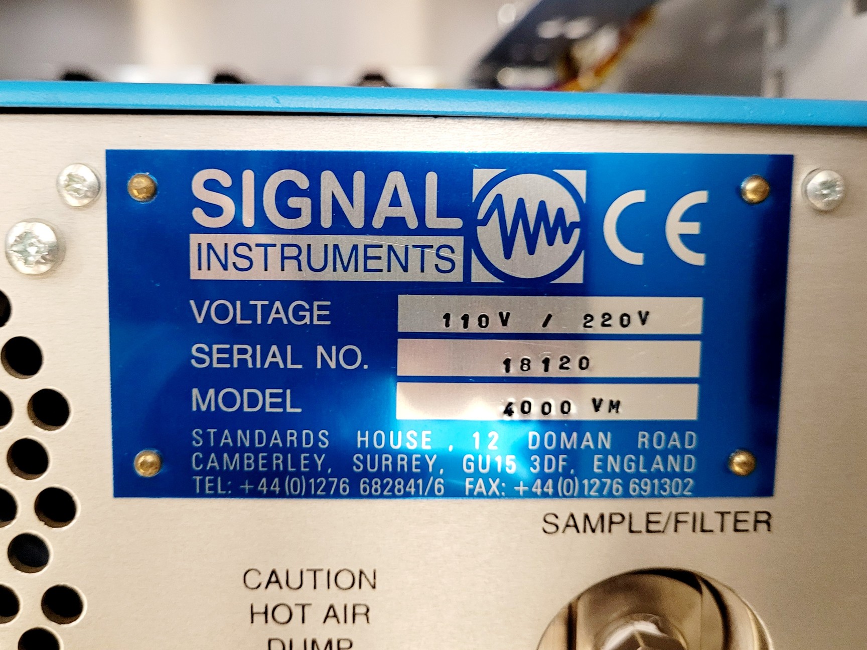 Image of Signal Instruments Gas Analyser System w/ 361 Prefilter & 4000 VM NOX Analyser