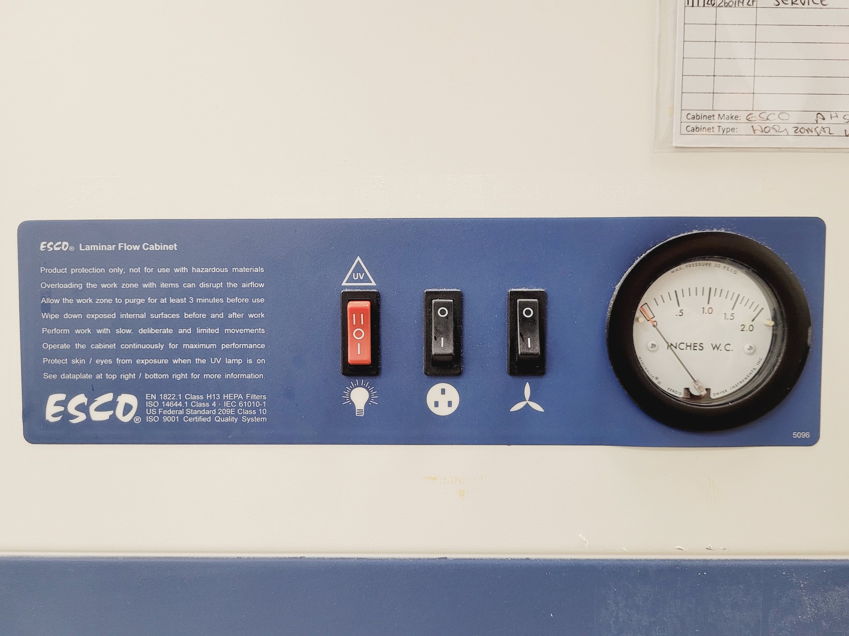 Image of Esco AHS-4A1 Laminar Air Flow Safety Cabinet 1.2m Lab