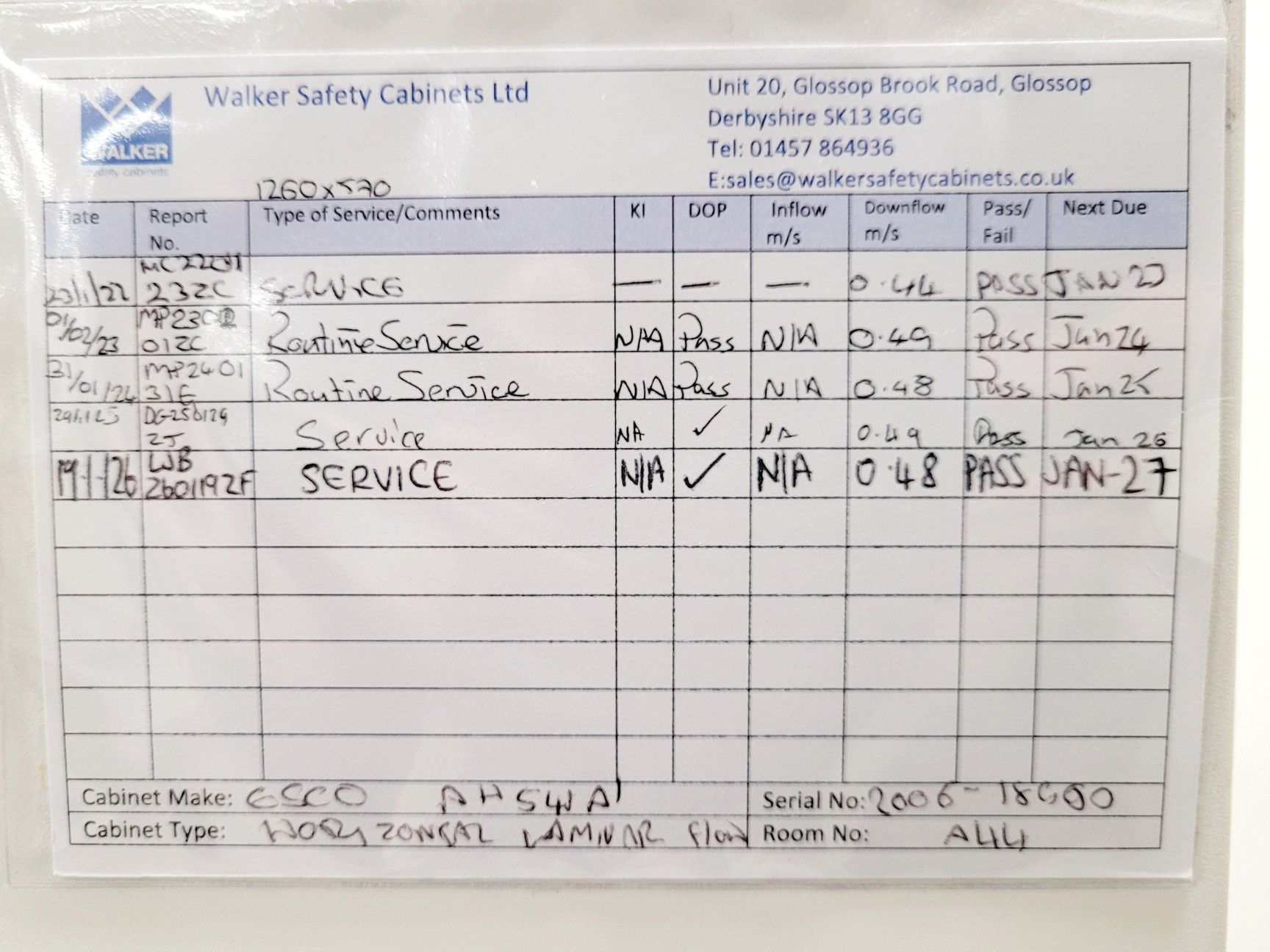 Image of Esco AHS-4A1 Laminar Air Flow Safety Cabinet 1.2m Lab