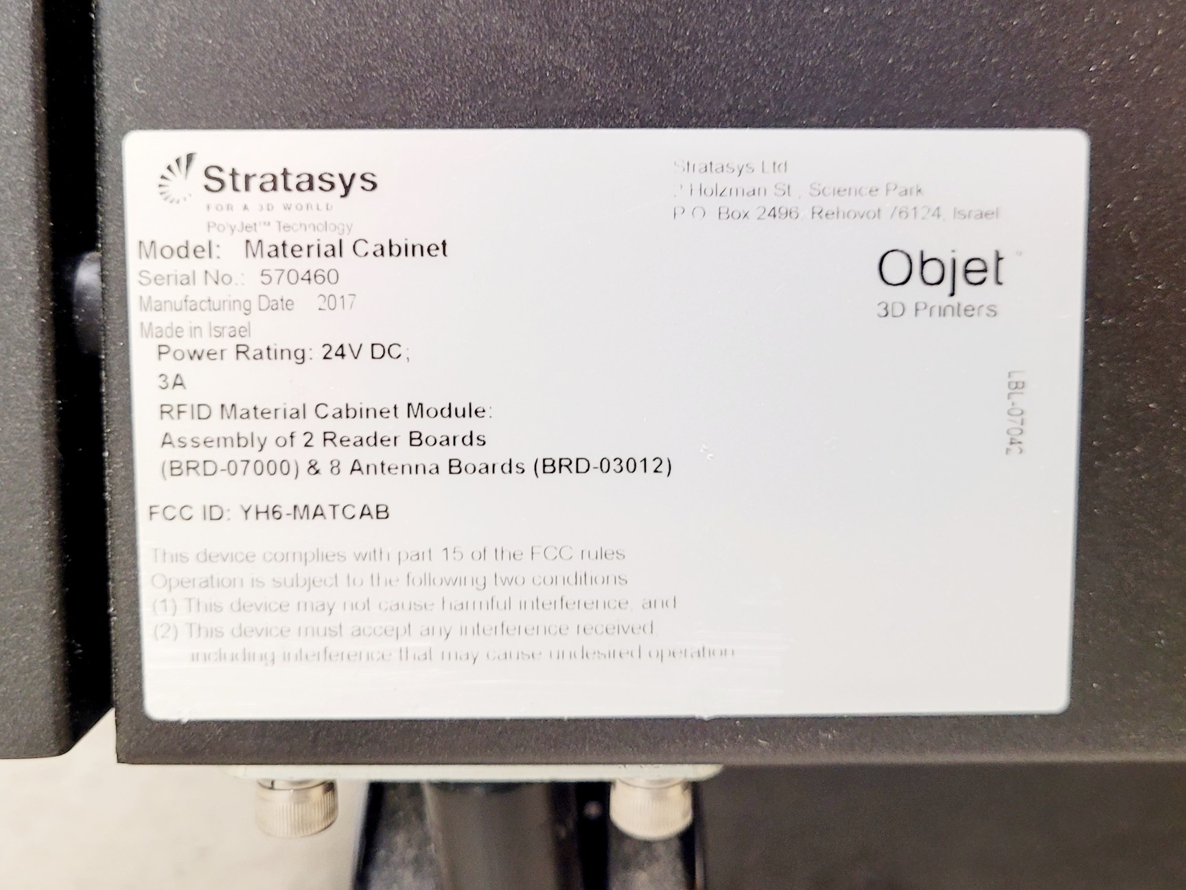 Image of Stratasys Objet500 Connex3 3D Printer w/ External Material Cabinet
