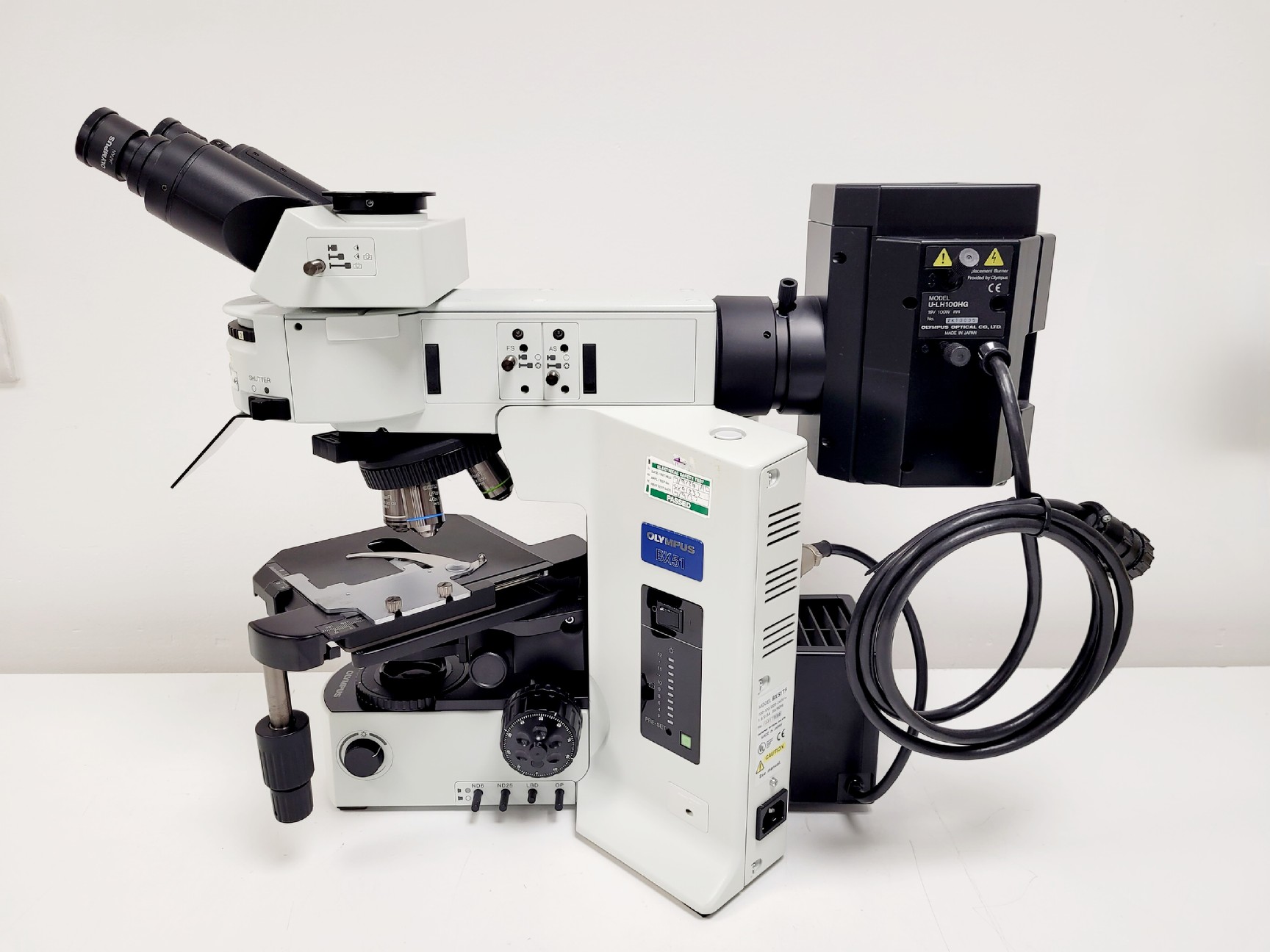 Image of Olympus BX51 TF Microscope w/ 3 Objectives 20x/40x/100x & Cover