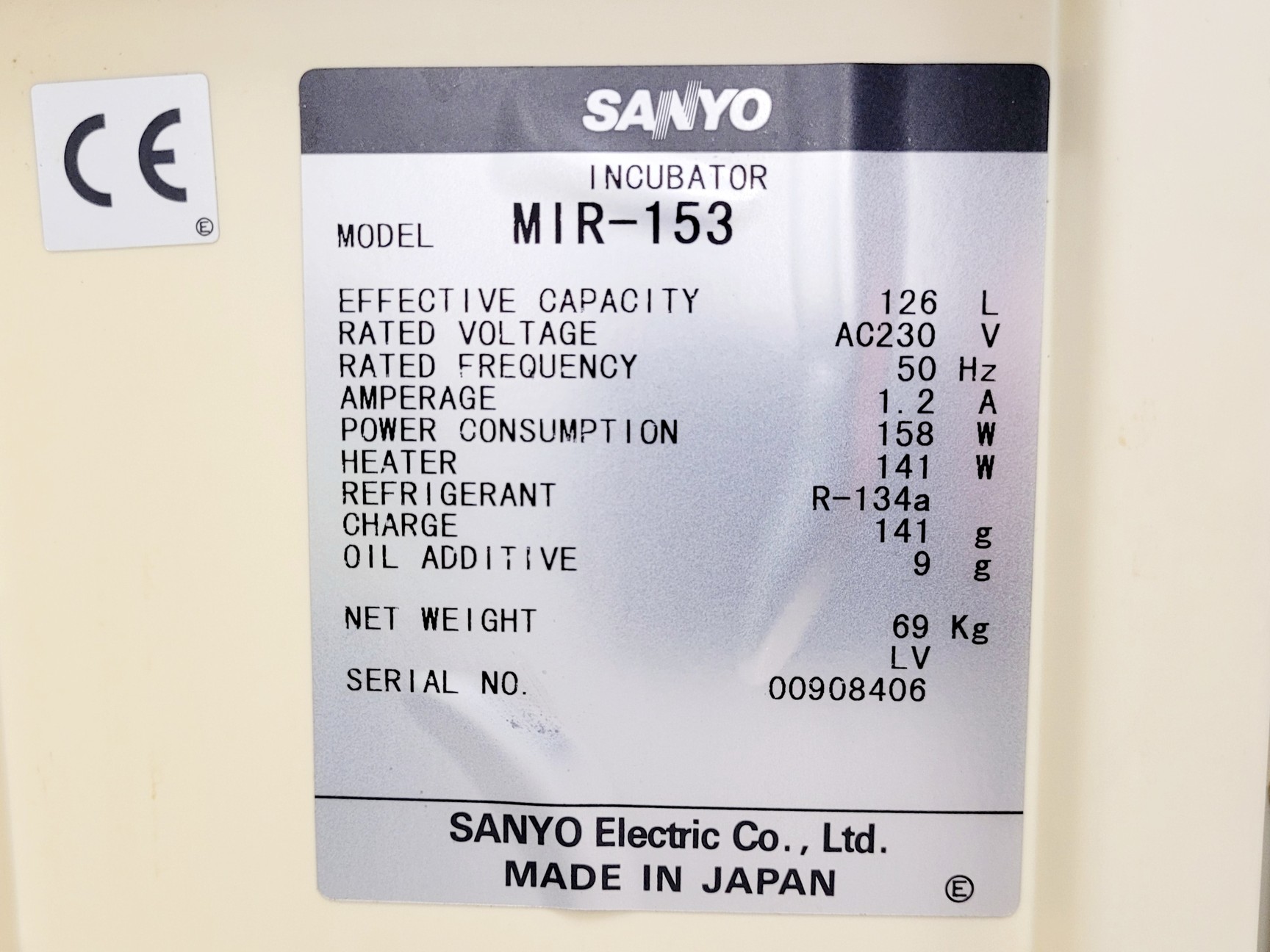 Image of Sanyo MIR-153 Incubator Lab