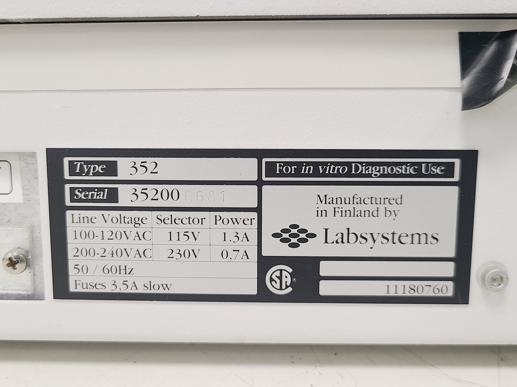 Image of Labsystems Multiskan MS Microplate Reader Lab