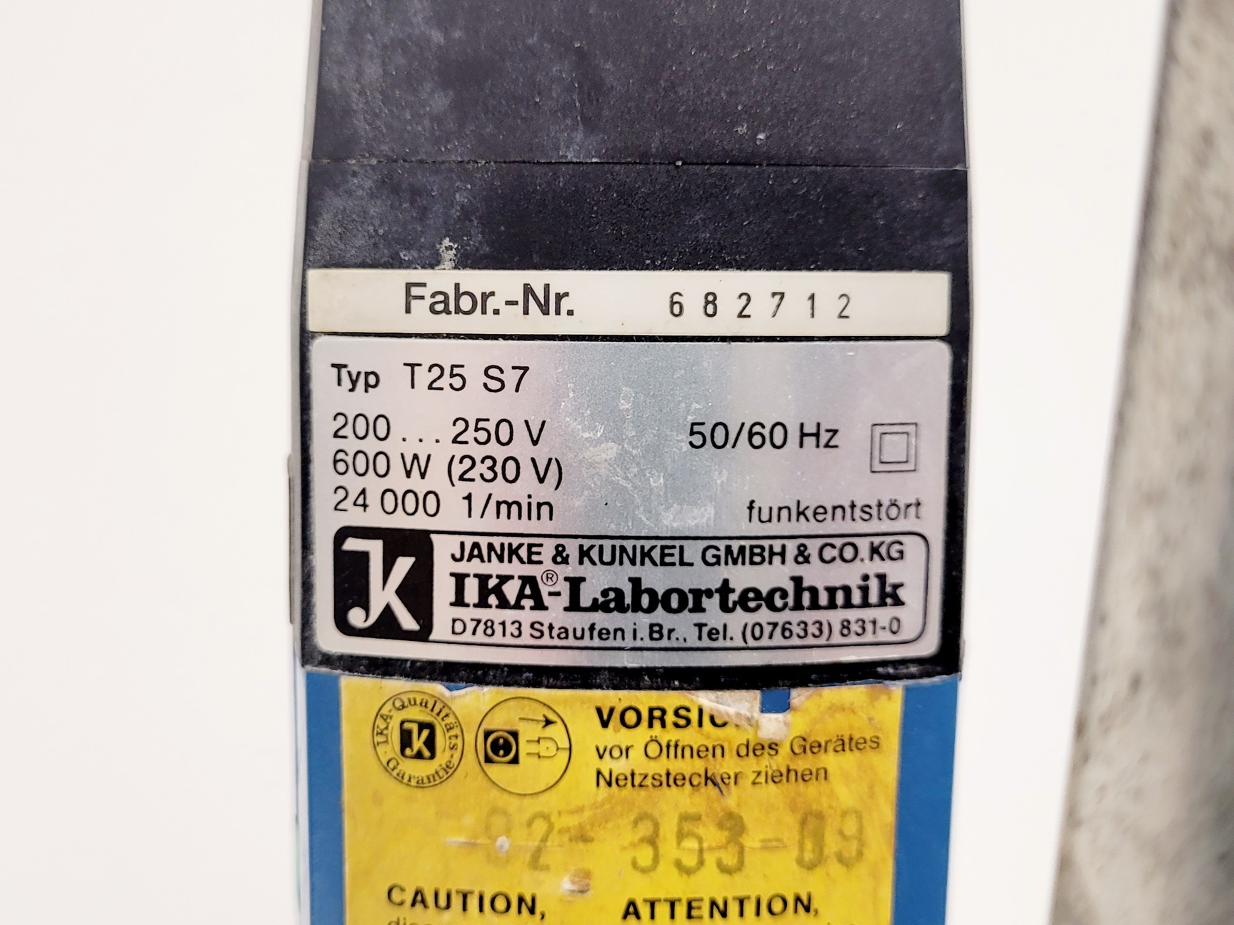 Image of Janke & Kunkel IKA-Labortechnik Ultra-Turrax T25 S7 Homogeniser w/ Stand