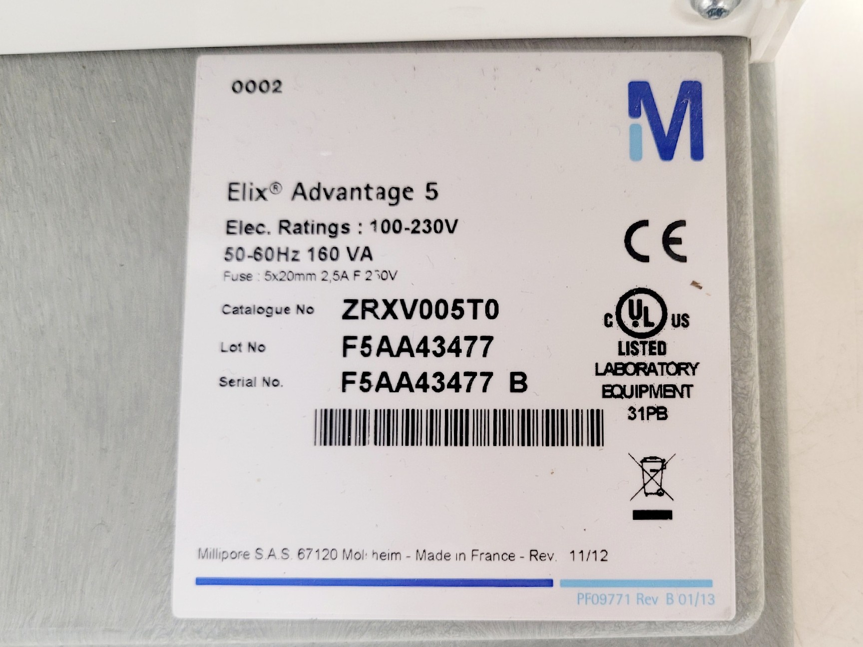 Image of Elix Advantage 5 Water Purification System w/Millipore BI030 Tank & E-POD 