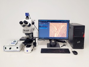 Image of  Carl Zeiss Axio Scope.A1 Microscope w/ AxioCam ICc 5, CoolLED & PC