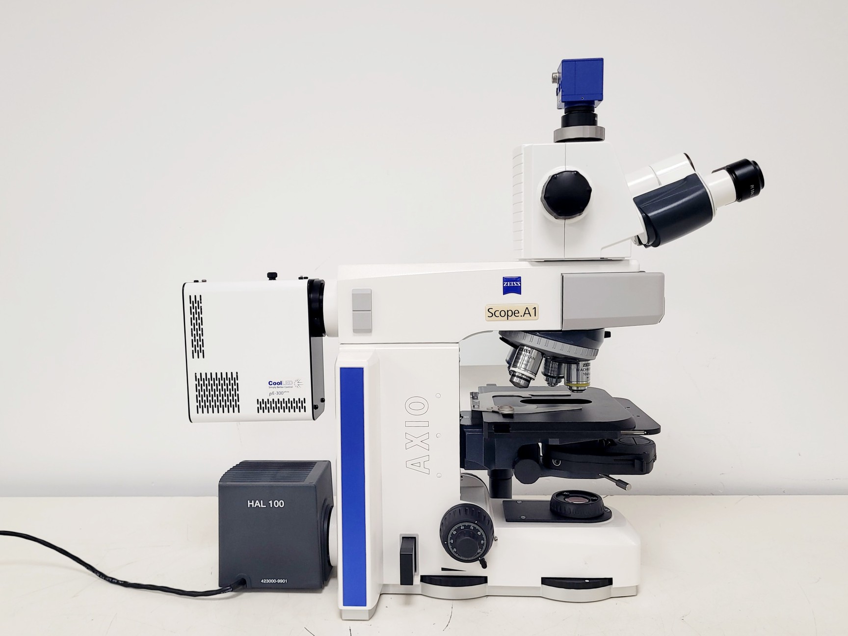 Image of  Carl Zeiss Axio Scope.A1 Microscope w/ AxioCam ICc 5, CoolLED & PC
