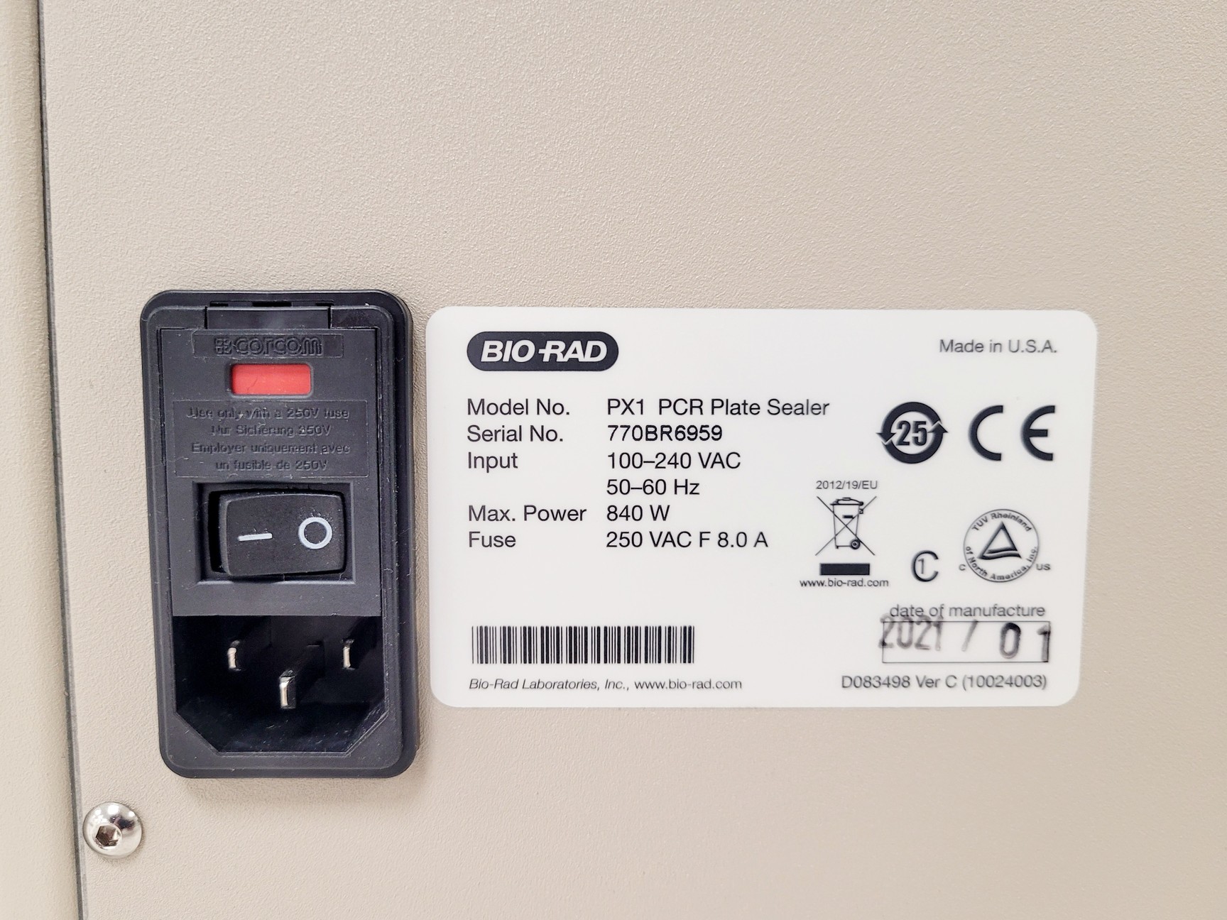 Image of Bio-Rad PX1 PCR Thermal Cyclers Plate Sealer 2021