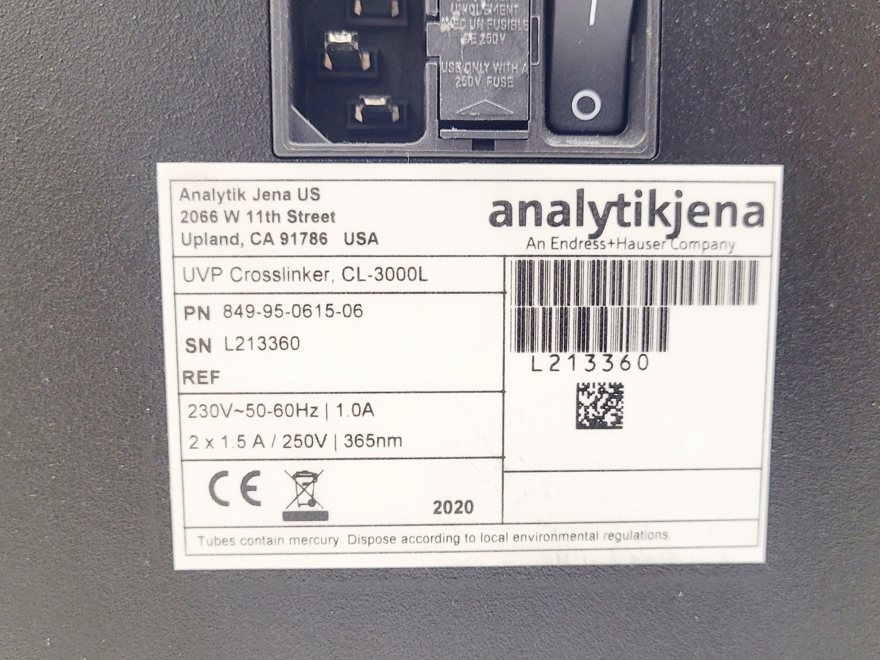 Image of Analytik Jena UVP Crosslinker CL-3000L 2020