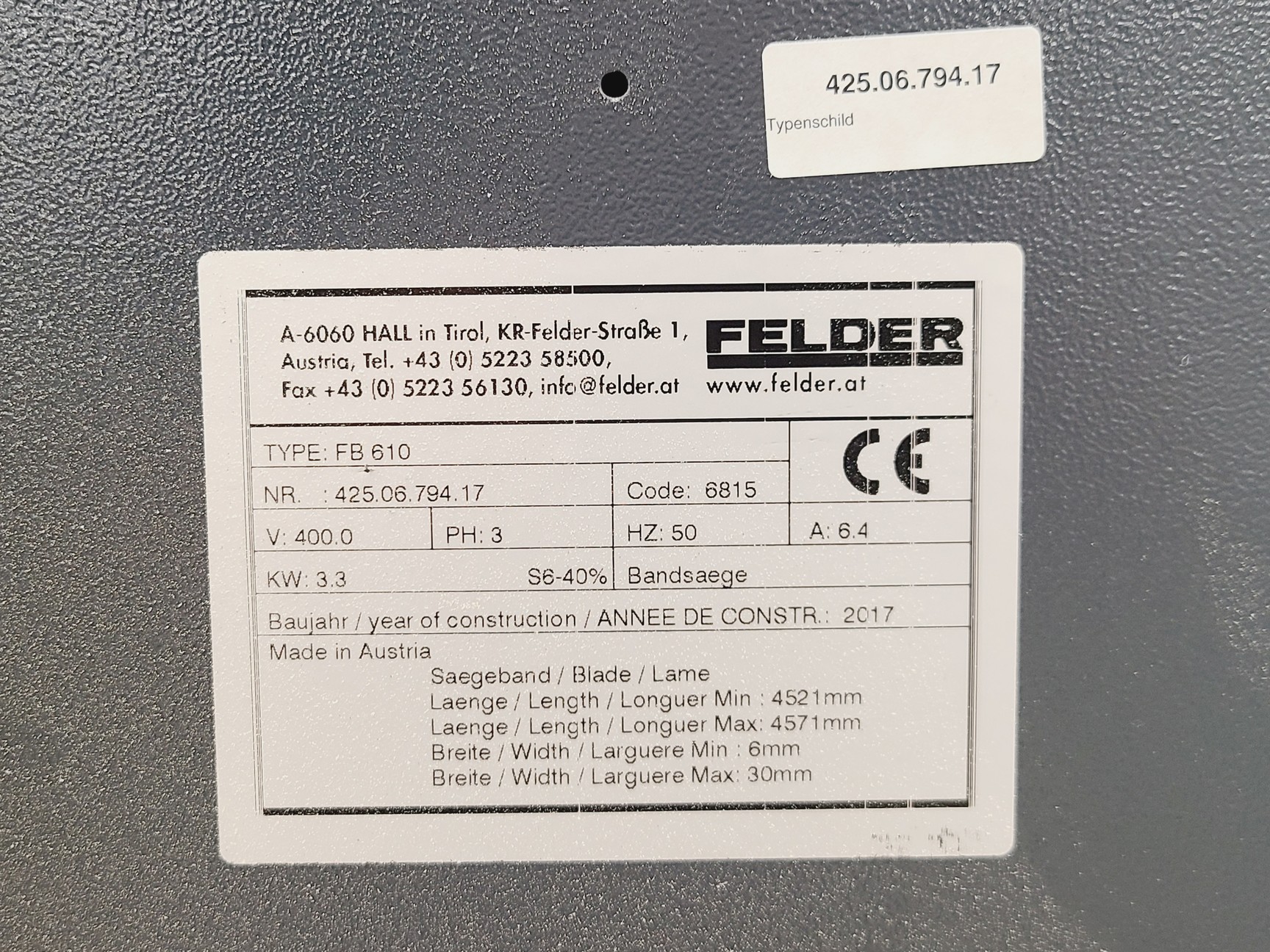 Image of Felder FB610 Bandsaw w/ Felder RL 160 Dust Extractor